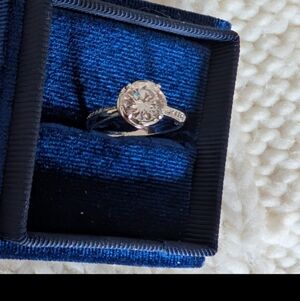 NWOT 1/2 CT Silver Plated Solitaire Ring-sz 7